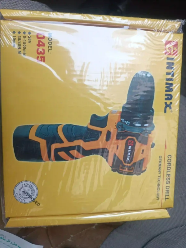 دریل شارژی براشلس صنعتی تک باتری 36 ولت اینتیمکس مدل 0435 - تصویر 7